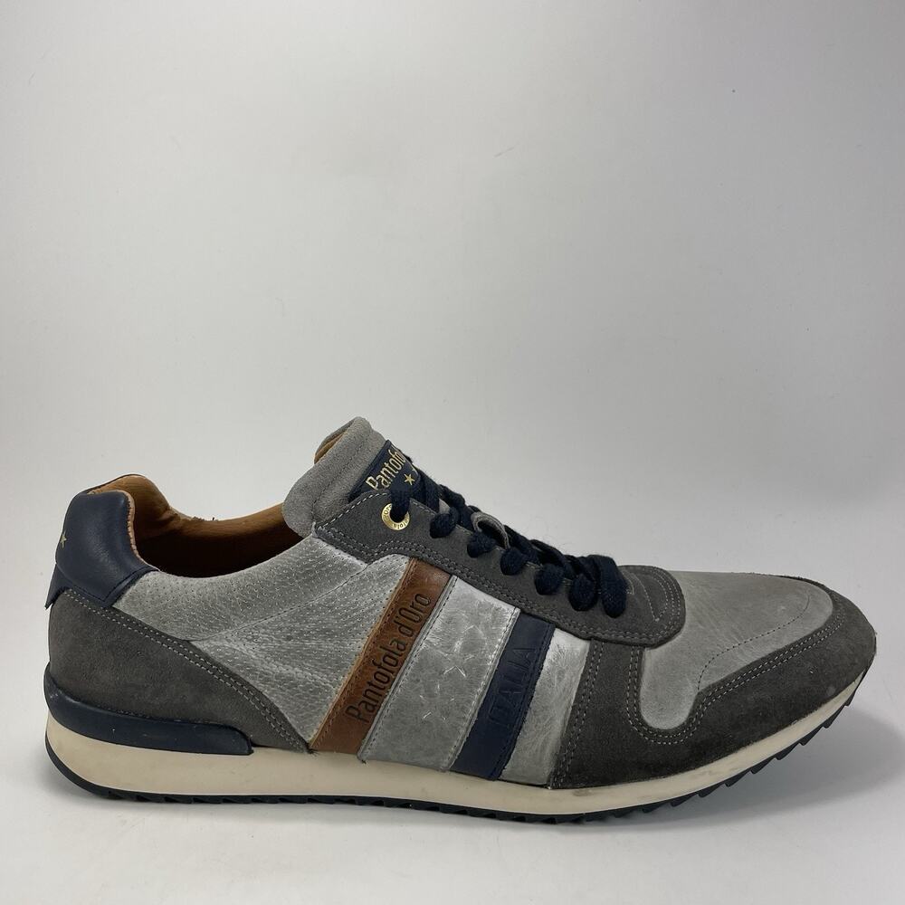 Pantofola d’Oro Rizza Low Trainers Mens Size 12, EU 45 Gray Blue Leather Suede - Picture 1 of 10